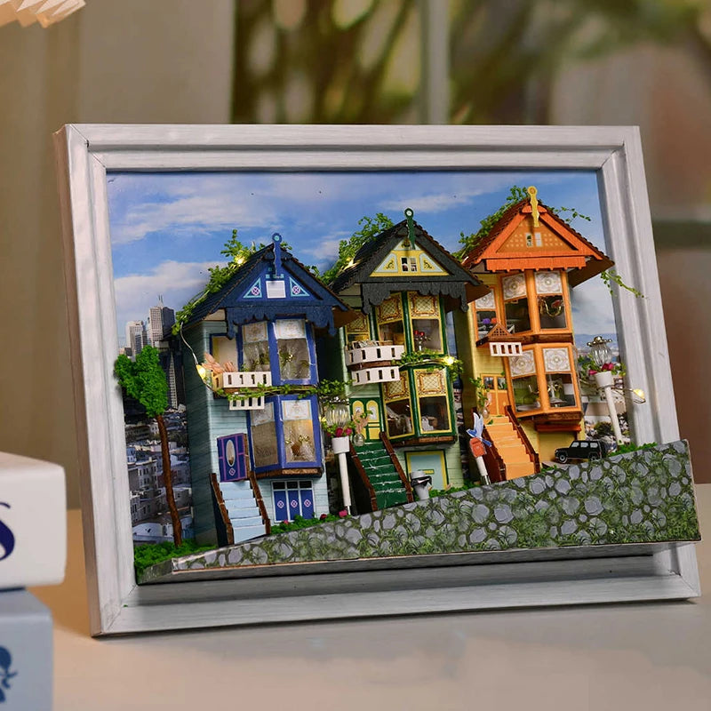 DIY Wooden Dollhouse European Cottage Model Kit