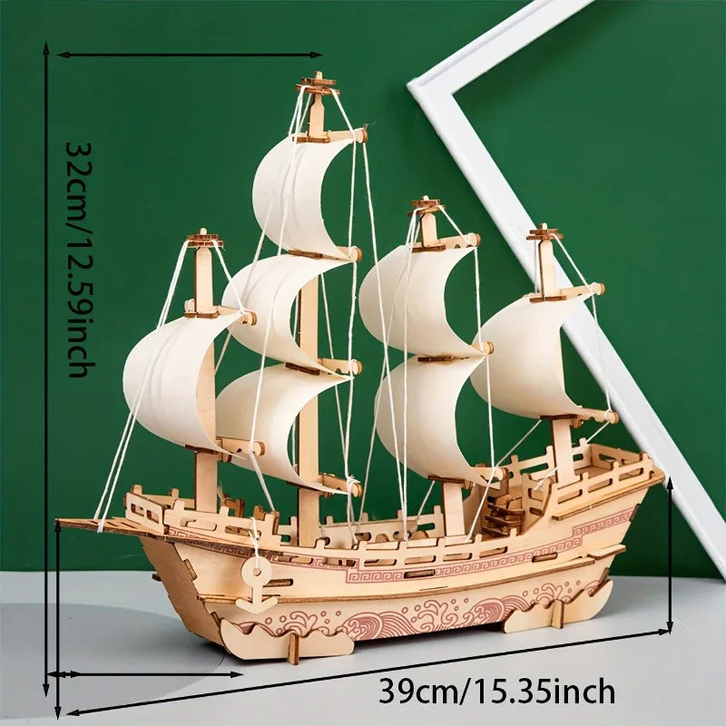 DIY Wooden 3D Puzzle Model Kit for Home Décor