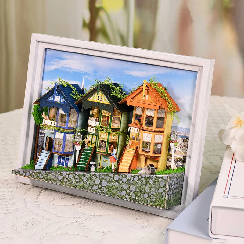 DIY Wooden Dollhouse European Cottage Model Kit