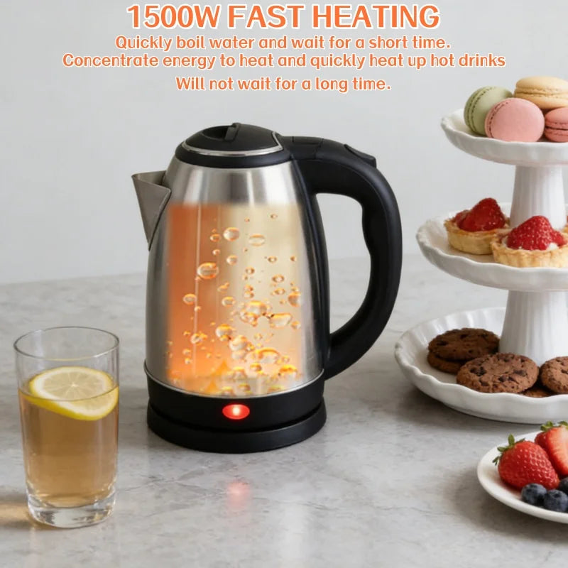 2L Stainless Steel Portable Electric Kettle for Home Kitchen