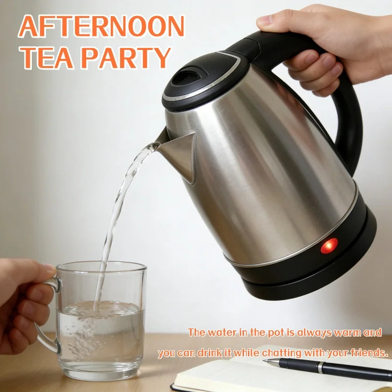 2L Stainless Steel Portable Electric Kettle for Home Kitchen