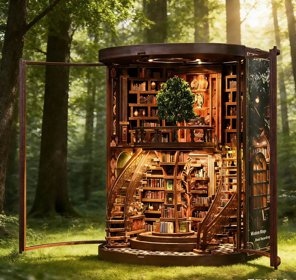 Wisdom Ring Book Nook DIY Kit - 3D Wooden Library Model