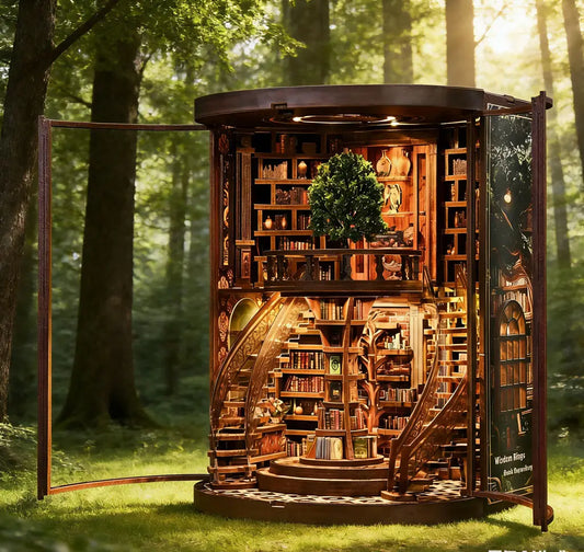 Wisdom Ring Book Nook DIY Kit - 3D Wooden Library Model