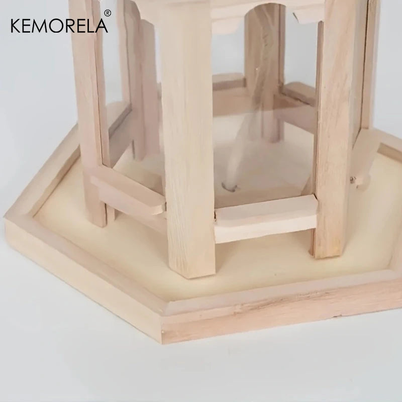 KEMORELA Wooden Bird Feeder House Outdoor Hanging