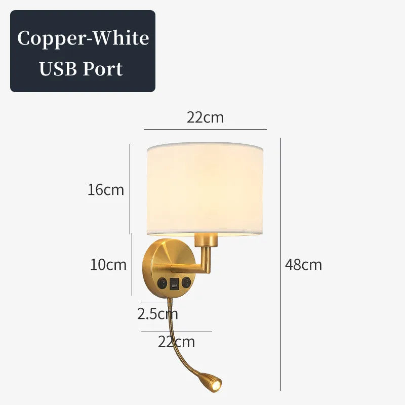 Rotating Bedside Wall Lamp – Modern LED