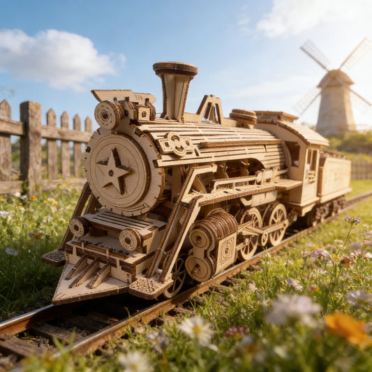DIY Wooden 3D Train Assembly Educational Birthday Gift