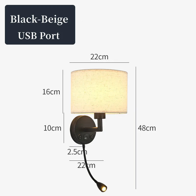 Rotating Bedside Wall Lamp – Modern LED