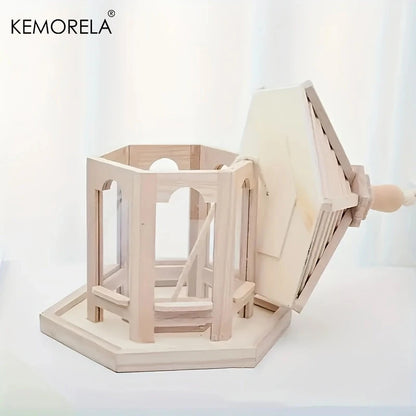 KEMORELA Wooden Bird Feeder House Outdoor Hanging
