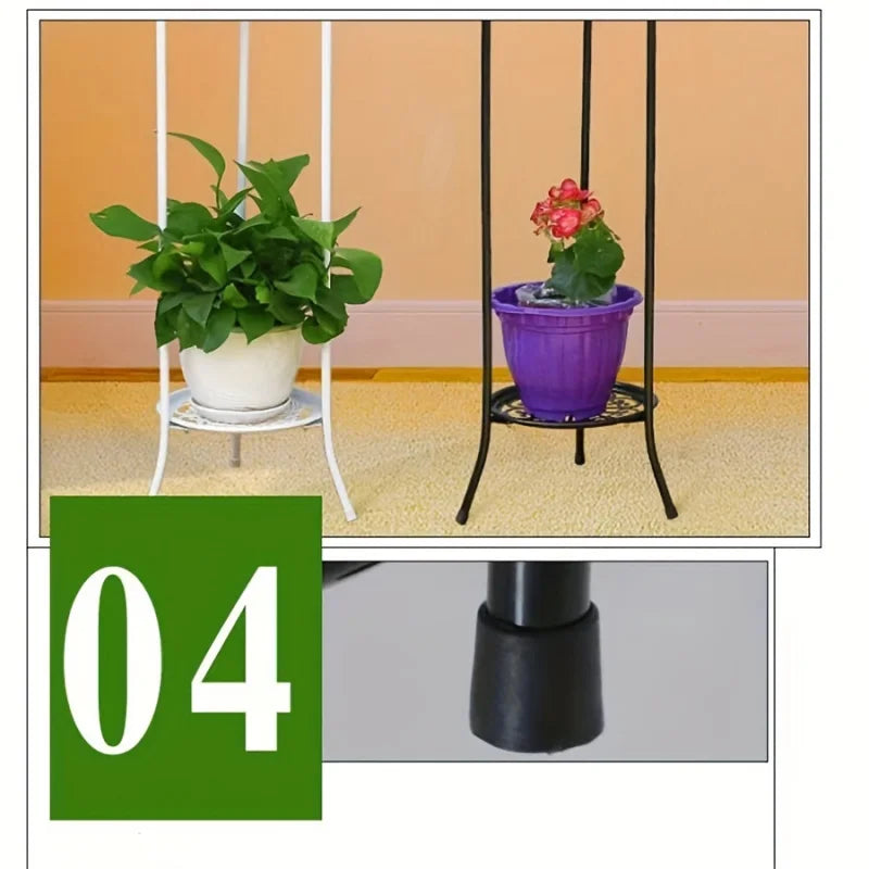 2-Tiered Metal Plant Stand Rack for Indoor/Outdoor