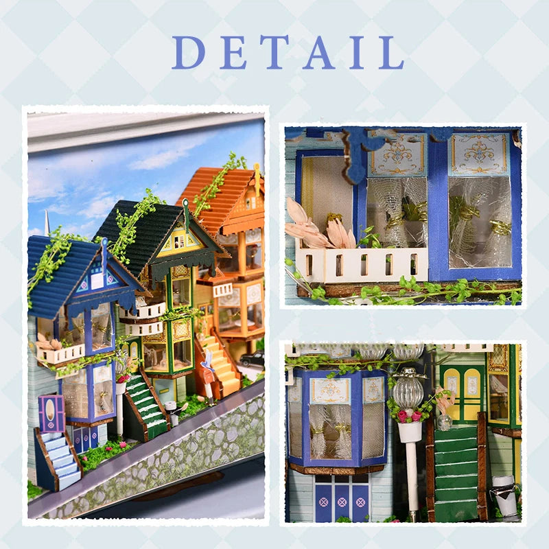 DIY Wooden Dollhouse European Cottage Model Kit