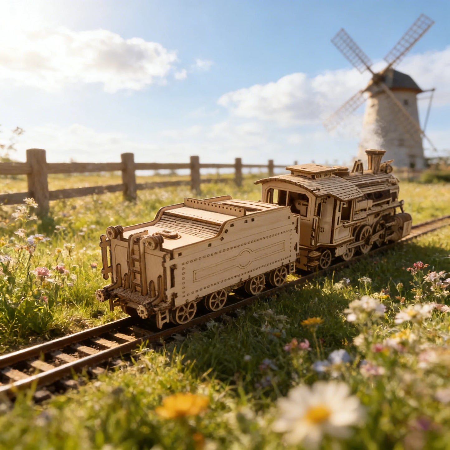 DIY Wooden 3D Train Assembly Educational Birthday Gift