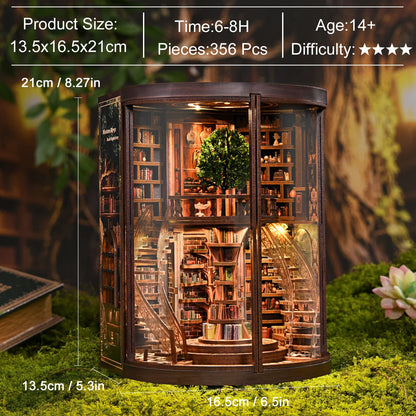 Wisdom Ring Book Nook DIY Kit - 3D Wooden Library Model