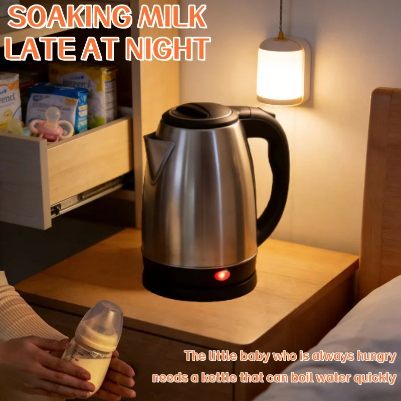 2L Stainless Steel Portable Electric Kettle for Home Kitchen