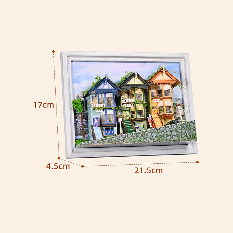 DIY Wooden Dollhouse European Cottage Model Kit